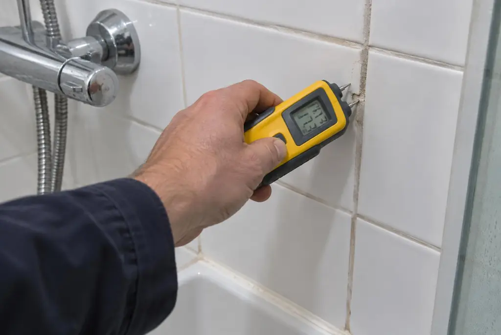 Lekdetectie Voorthuizen – vochtmeter op badkamertegels bij de douche